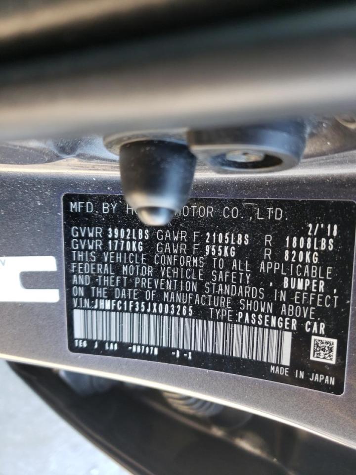 Photo 10 from auction – 2018 HONDA CIVIC EX with VIN JHMFC1F35JX003265