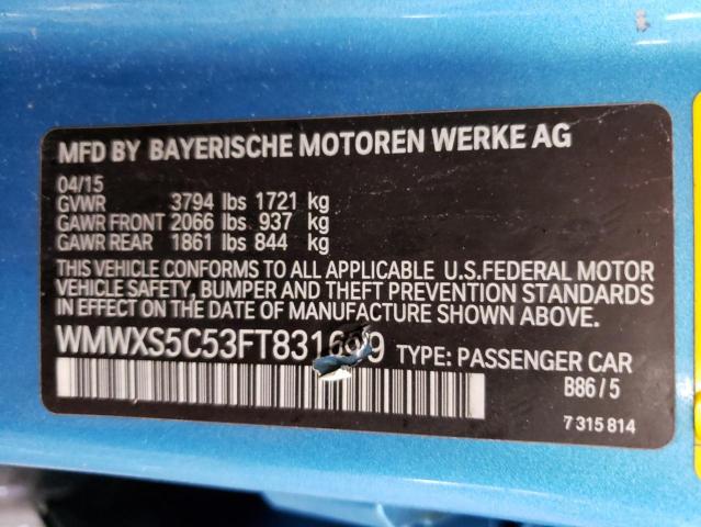 Photo 10 from auction – 2015 MINI COOPER with VIN WMWXS5C53FT831669