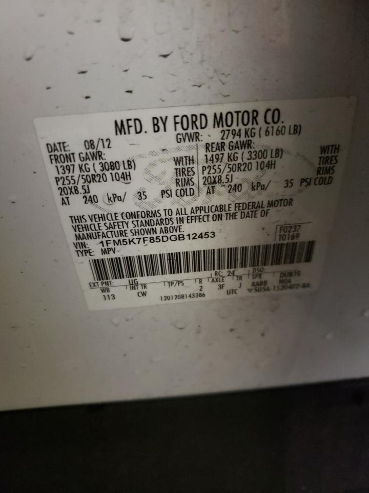 Photo 10 from auction – 2013 FORD EXPLORER L with VIN 1FM5K7F85DGB12453