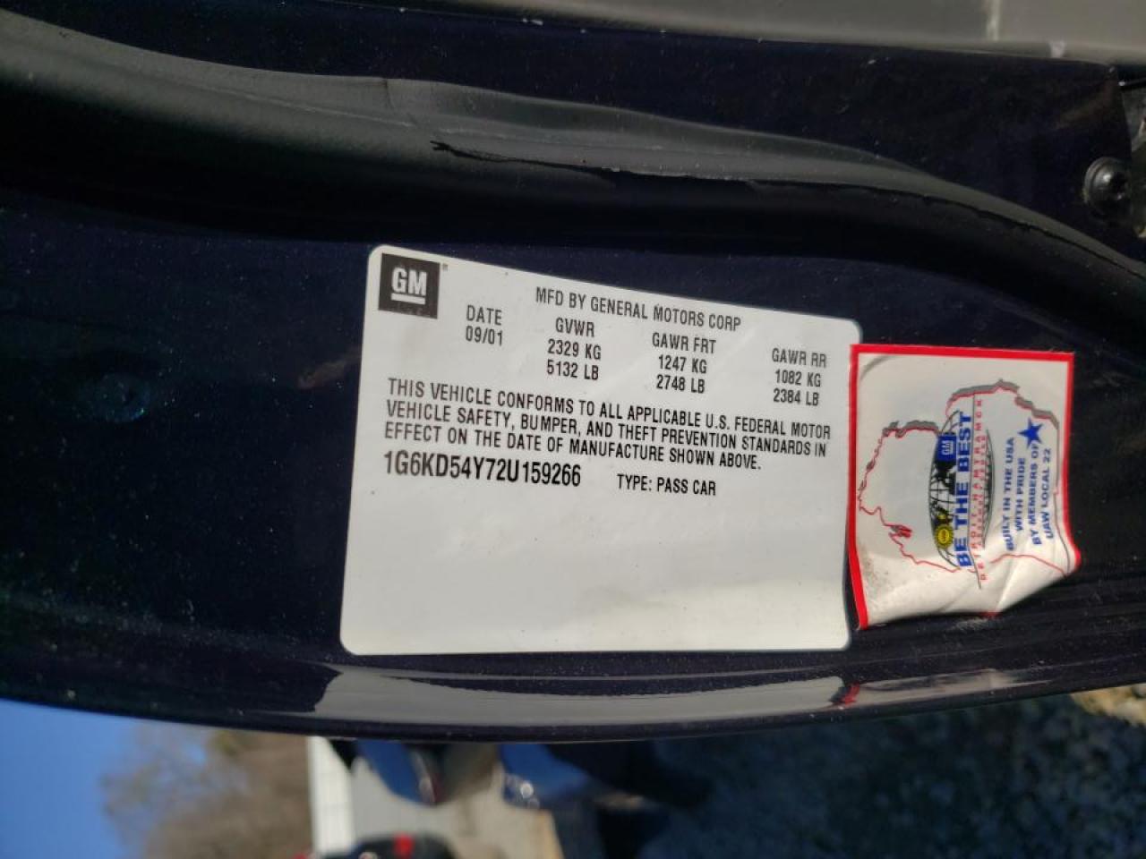 Photo 10 from auction – 2002 CADILLAC DEVILLE with VIN 1G6KD54Y72U159266
