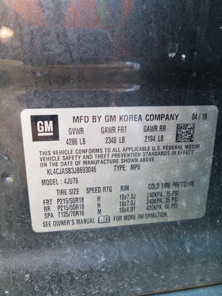 Photo 10 from auction – 2018 BUICK ENCORE PRE with VIN KL4CJASB3JB693046