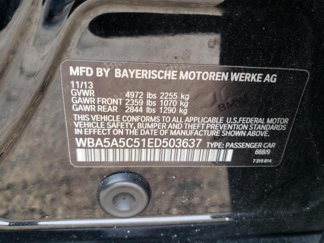 Photo 10 from auction – 2014 BMW 528 I with VIN WBA5A5C51ED503637