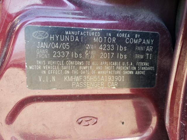 Photo 10 from auction – 2005 HYUNDAI SONATA GLS with VIN KMHWF35H55A193901