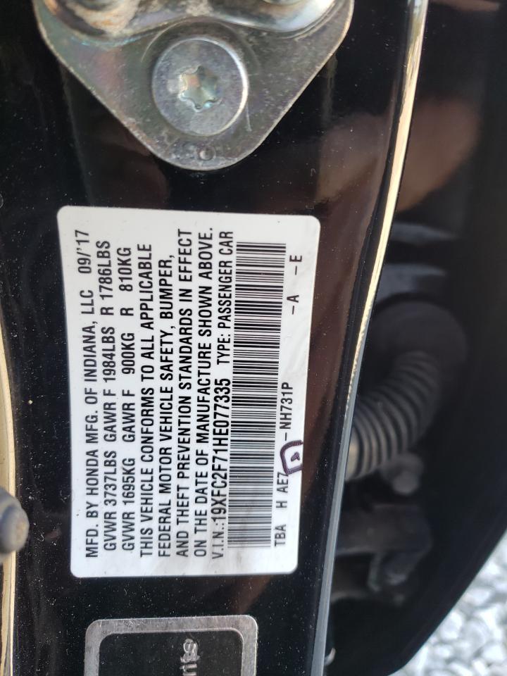 Photo 10 from auction – 2017 HONDA CIVIC EX with VIN 19XFC2F71HE077335