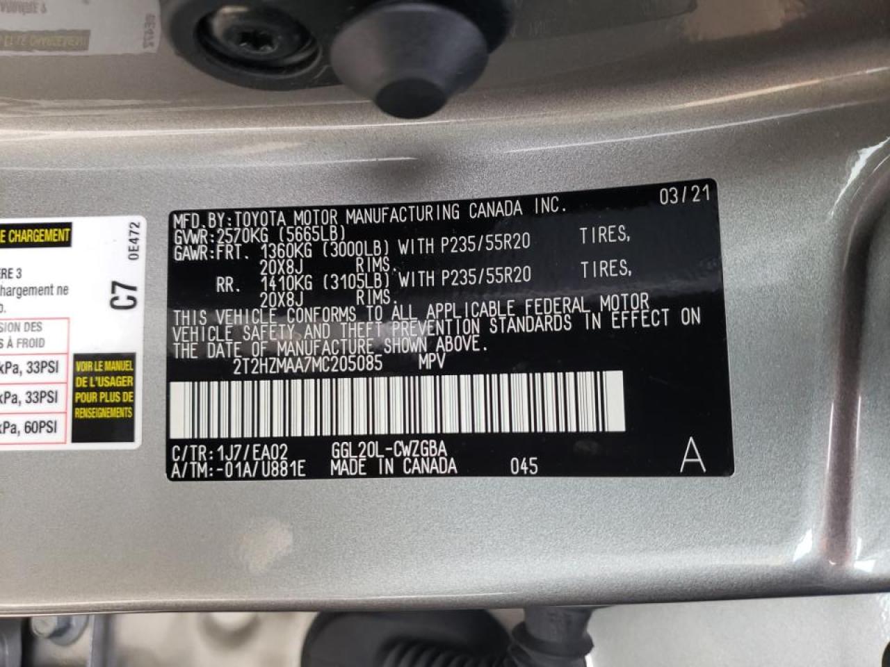Photo 10 from auction – 2021 LEXUS RX 350 with VIN 2T2HZMAA7MC205085
