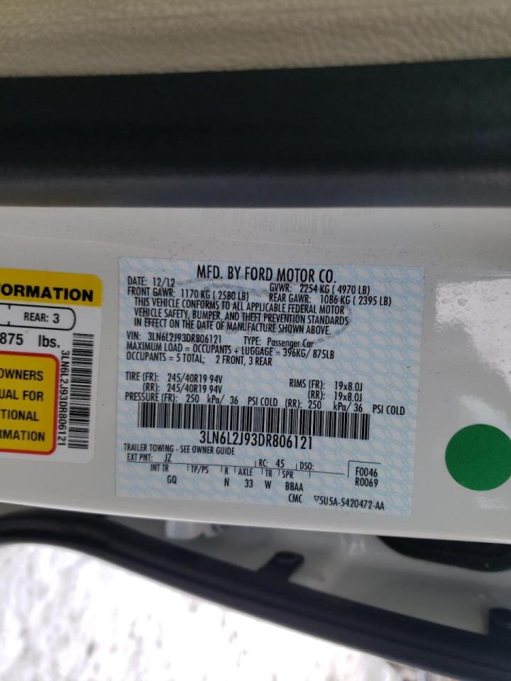 Photo 10 from auction – 2013 LINCOLN MKZ with VIN 3LN6L2J93DR806121