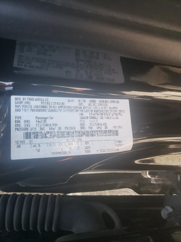 Photo 10 from auction – 2018 FORD FOCUS SE with VIN 1FADP3FE5JL259283