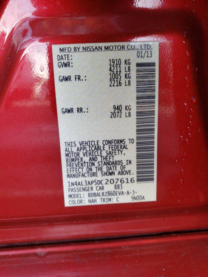 Photo 10 from auction – 2013 NISSAN ALTIMA 2.5 with VIN 1N4AL3AP5DC207616