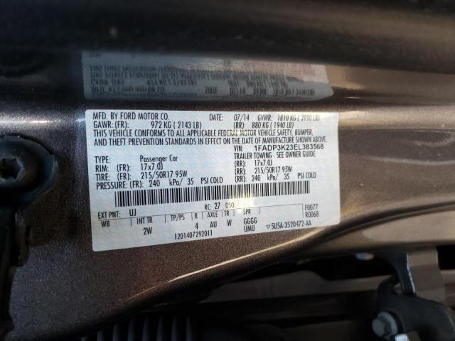 Photo 10 from auction – 2014 FORD FOCUS SE with VIN 1FADP3K23EL383568