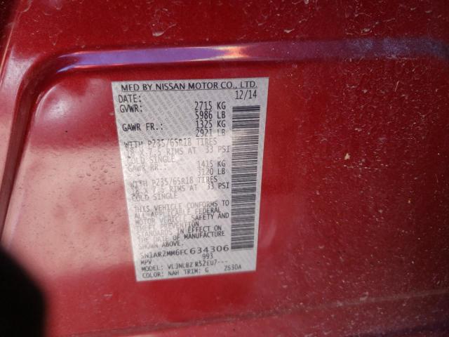 Photo 10 from auction – 2015 NISSAN PATHFINDER with VIN 5N1AR2MM6FC634306