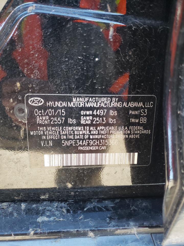 Photo 10 from auction – 2016 HYUNDAI SONATA SPO with VIN 5NPE34AF9GH315366