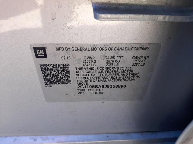 Photo 10 from auction – 2018 CHEVROLET IMPALA LT with VIN 2G1105SA8J9158898