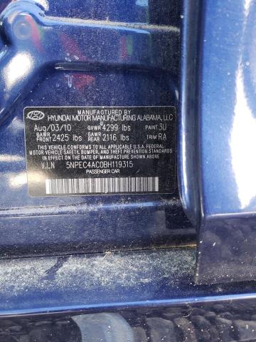 HYUNDAI SONATA 2011 with VIN 5NPEC4AC0BH119315 - Photo from auction