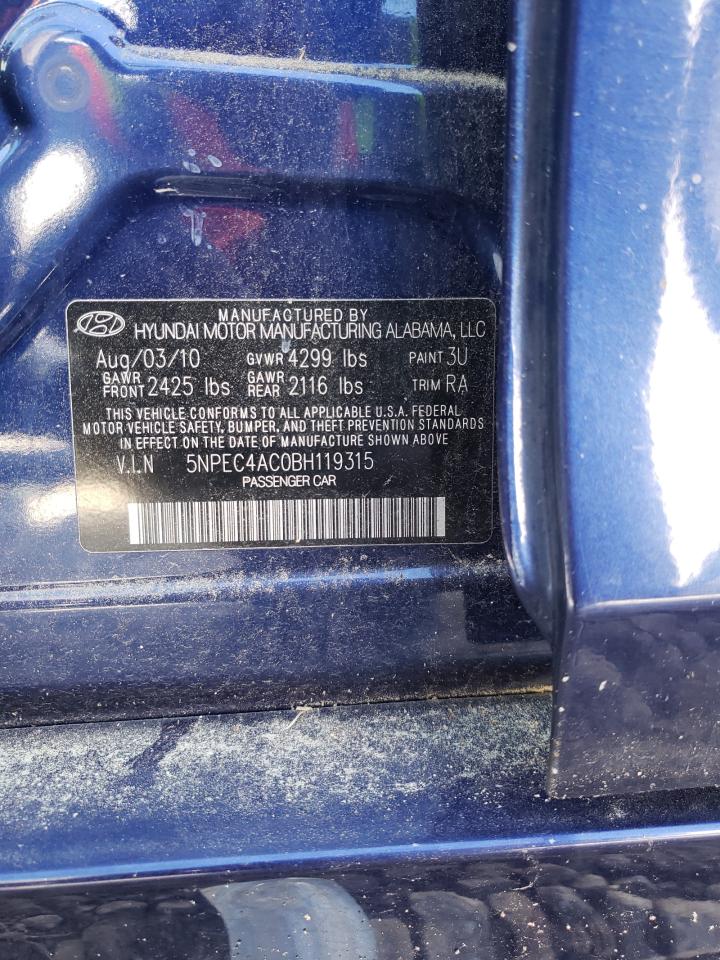 Photo 11 from auction – 2011 HYUNDAI SONATA with VIN 5NPEC4AC0BH119315