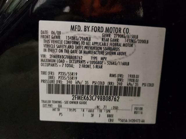Photo 10 from auction – 2009 FORD FLEX LIMIT with VIN 2FMEK63C79BB08762