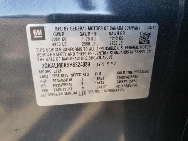 Photo 10 from auction – 2017 GMC TERRAIN SL with VIN 2GKALMEK5H6324839