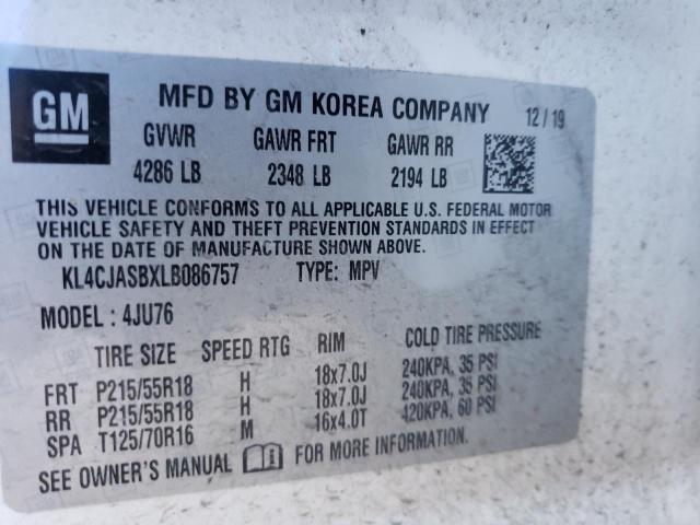Photo 10 from auction – 2020 BUICK ENCORE PRE with VIN KL4CJASBXLB086757