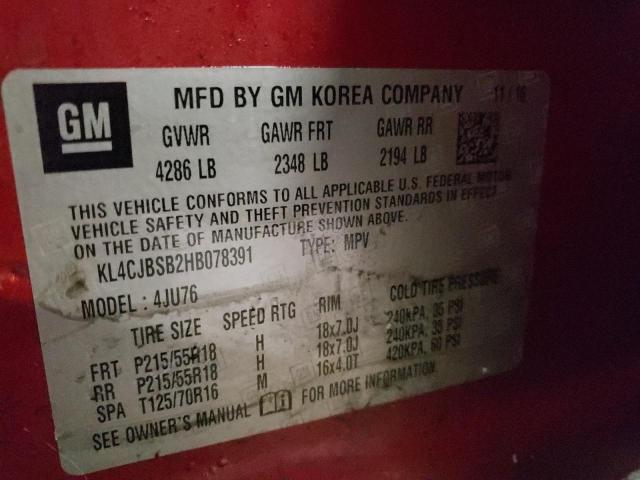 Photo 10 from auction – 2017 BUICK ENCORE PRE with VIN KL4CJBSB2HB078391