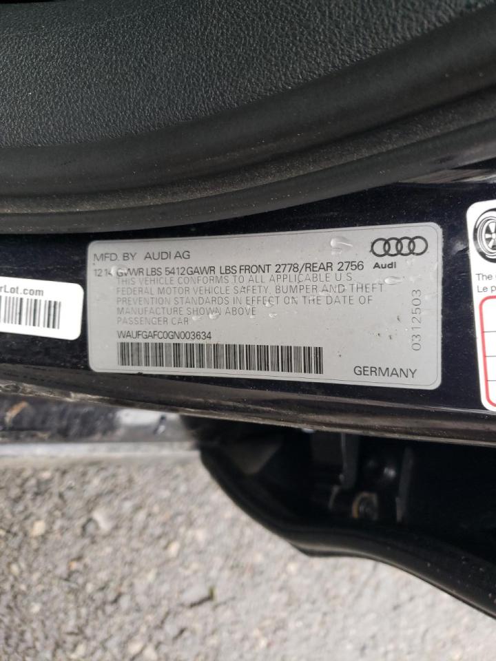 Photo 10 from auction – 2016 AUDI A6 PREMIUM with VIN WAUFGAFC0GN003634
