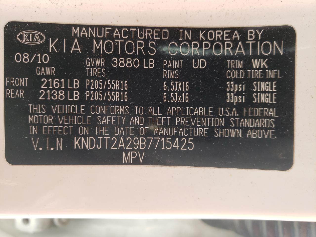 Photo 10 from auction – 2011 KIA SOUL with VIN KNDJT2A29B7715425