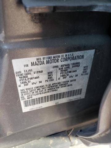 Photo 10 from auction – 2002 MAZDA TRIBUTE DX with VIN 4F2YU07B52KM19984