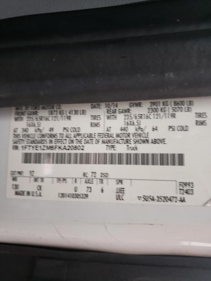 Photo 10 from auction – 2015 FORD TRANSIT T- with VIN 1FTYE1ZM6FKA20802