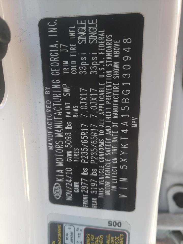 Photo 10 from auction – 2011 KIA SORENTO BA with VIN 5XYKT4A15BG130948