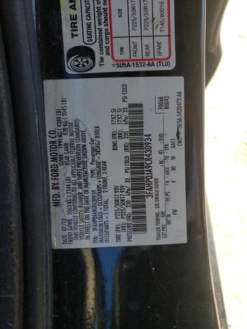 Photo 10 from auction – 2012 FORD FUSION SEL with VIN 3FAHP0JA9CR430934