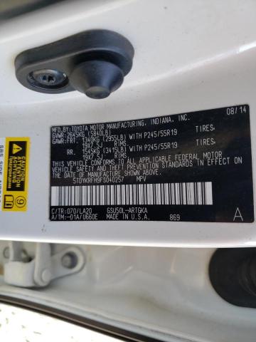 Photo 10 from auction – 2015 TOYOTA HIGHLANDER with VIN 5TDYKRFH9FS040257