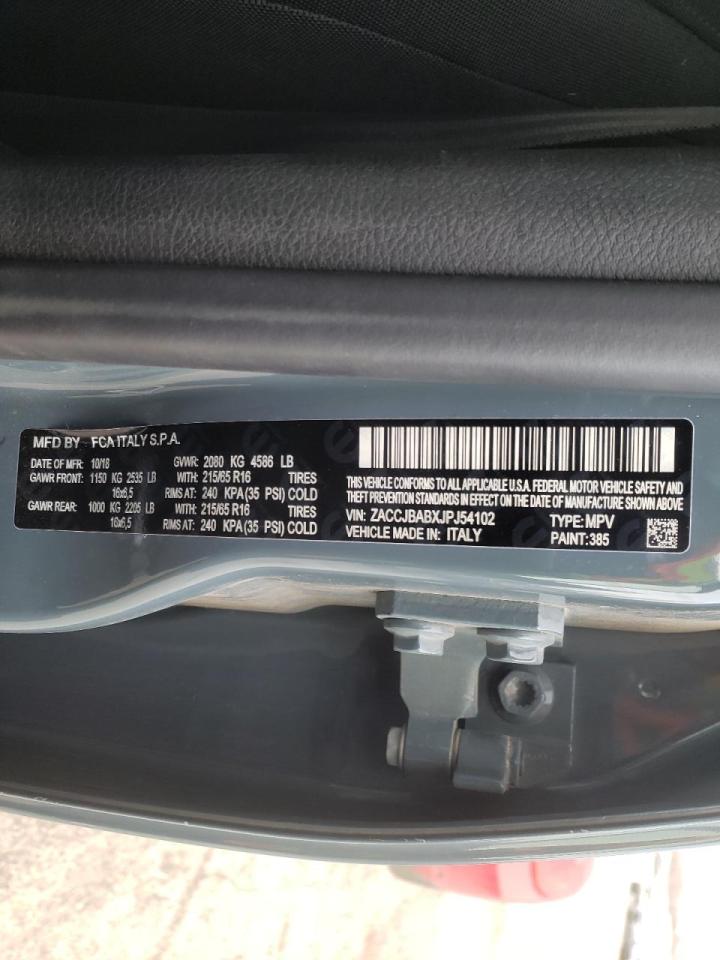 Photo 10 from auction – 2018 JEEP RENEGADE S with VIN ZACCJBABXJPJ54102