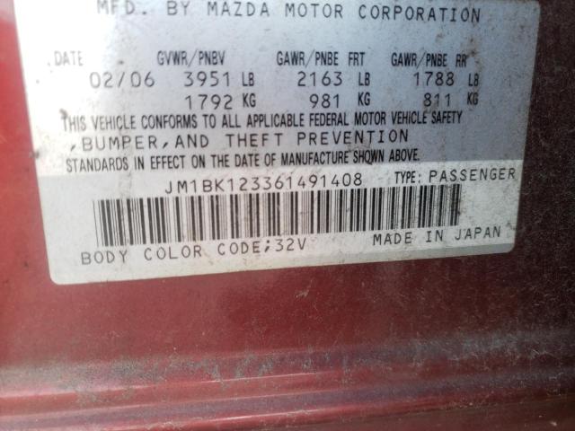 Photo 10 from auction – 2006 MAZDA 3 S with VIN JM1BK123361491408