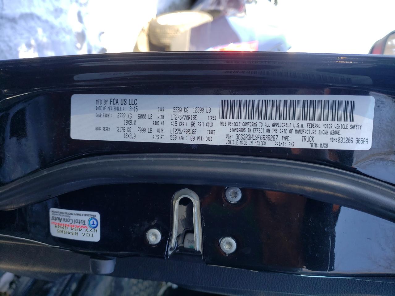 Photo 10 from auction – 2015 RAM 3500 SLT with VIN 3C63R3HL9FG636267