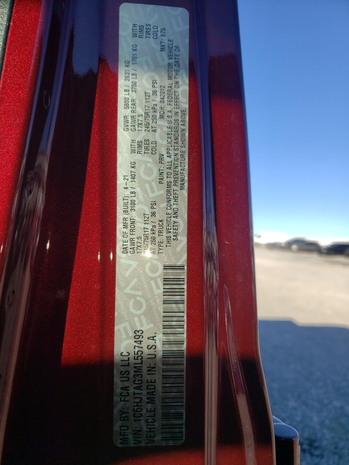 Photo 10 from auction – 2021 JEEP GLADIATOR with VIN 1C6HJTAG3ML557493