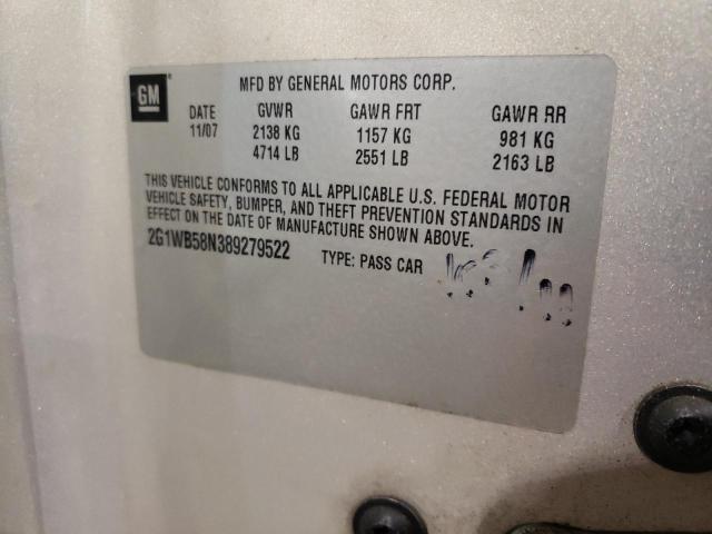 Photo 10 from auction – 2008 CHEVROLET IMPALA LS with VIN 2G1WB58N389279522