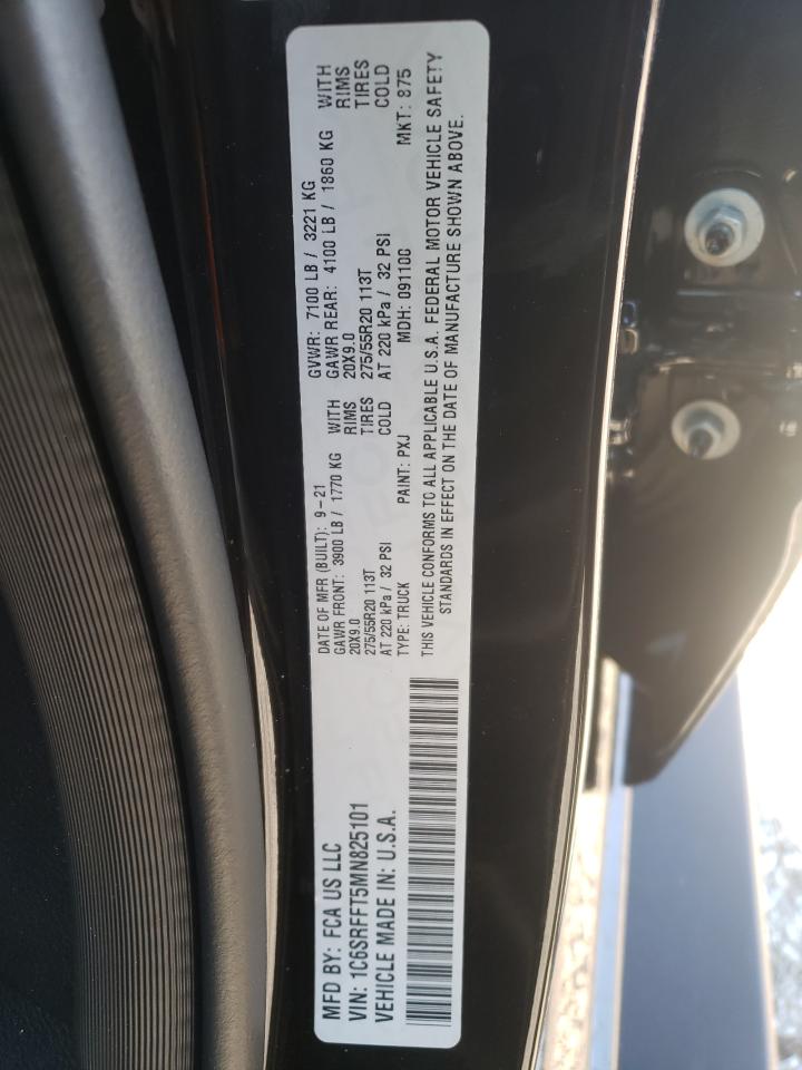 Photo 10 from auction – 2021 RAM 1500 BIG H with VIN 1C6SRFFT5MN825101