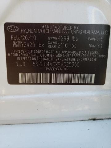 Photo 10 from auction – 2011 HYUNDAI SONATA GLS with VIN 5NPEB4ACXBH025350