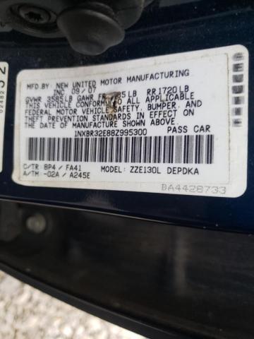 Photo 10 from auction – 2008 TOYOTA COROLLA CE with VIN 1NXBR32E88Z995300