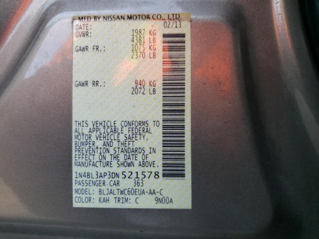 Photo 10 from auction – 2013 NISSAN ALTIMA 3.5 with VIN 1N4BL3AP3DN521578