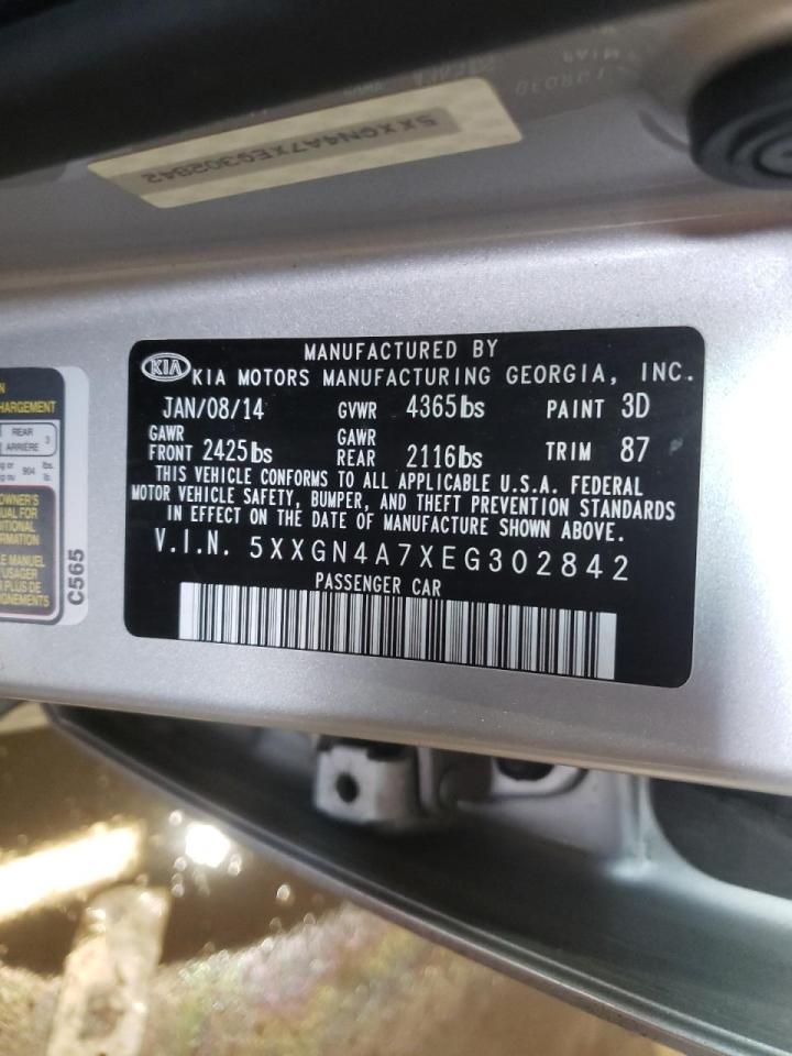 Photo 10 from auction – 2014 KIA OPTIMA EX with VIN 5XXGN4A7XEG302842
