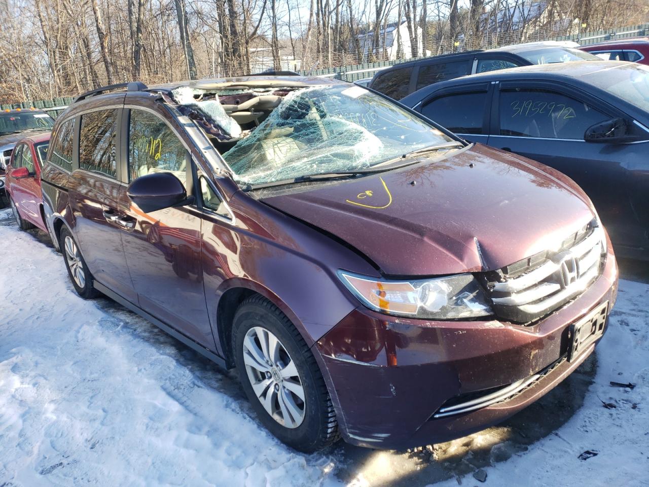 HONDA ODYSSEY EX 2015 with VIN 5FNRL5H60FB021574 - Photo from auction