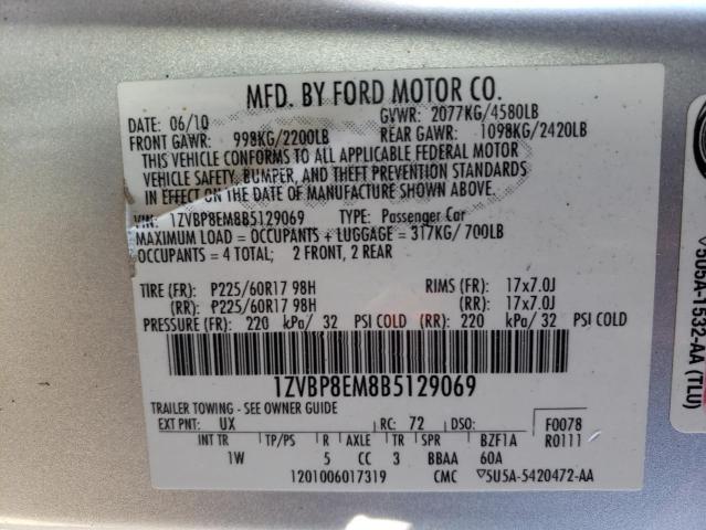 Photo 10 from auction – 2011 FORD MUSTANG with VIN 1ZVBP8EM8B5129069
