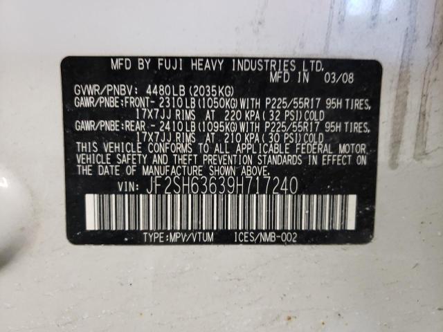 Photo 10 from auction – 2009 SUBARU FORESTER 2 with VIN JF2SH63639H717240