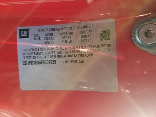 Foto 10 de la subasta – 2015 CHEVROLET CAMARO LT con VIN 2G1FD1E35F9309929