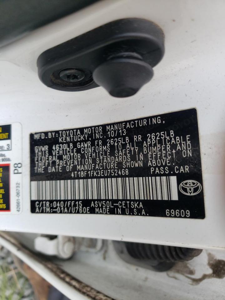 Photo 10 from auction – 2014 TOYOTA CAMRY L with VIN 4T1BF1FK3EU752468