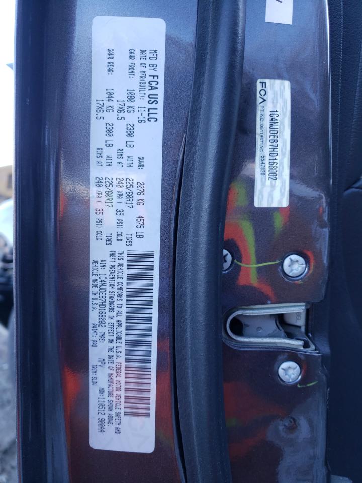 Photo 10 from auction – 2017 JEEP COMPASS LA with VIN 1C4NJDEB7HD168002