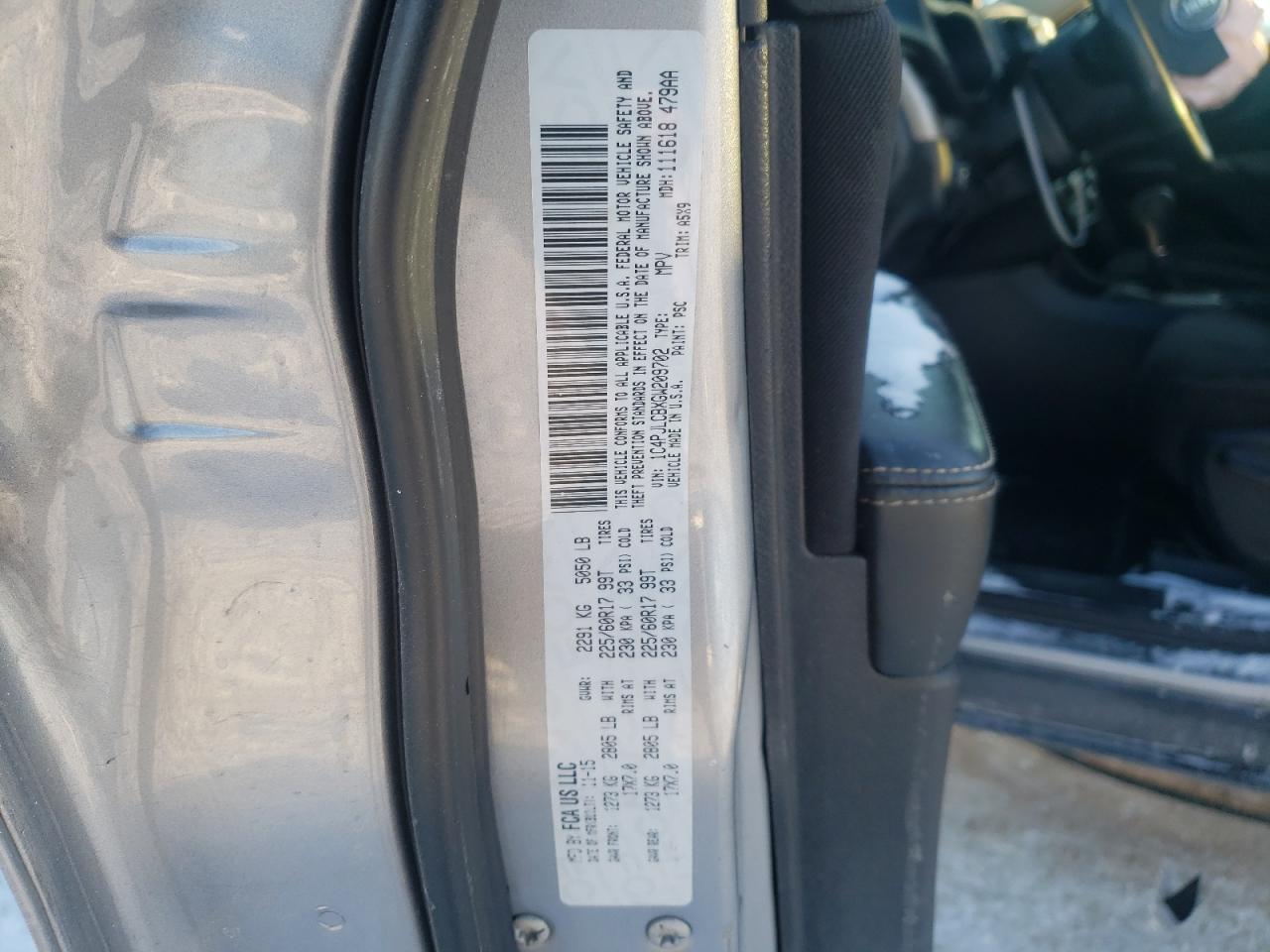 Photo 10 from auction – 2016 JEEP CHEROKEE L with VIN 1C4PJLCBXGW209702
