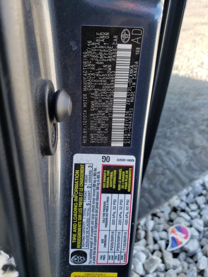 Photo 10 from auction – 2016 TOYOTA COROLLA L with VIN 2T1BURHE3GC699853