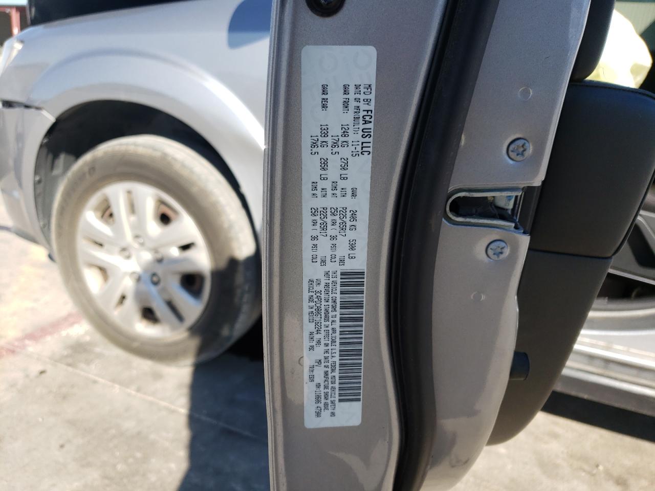 Photo 10 from auction – 2016 DODGE JOURNEY SE with VIN 3C4PDCAB0GT162244