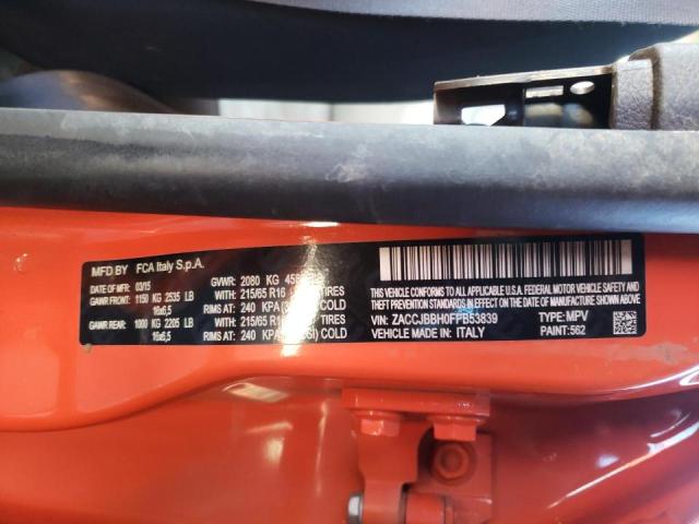 Photo 10 from auction – 2015 JEEP RENEGADE L with VIN ZACCJBBH0FPB53839