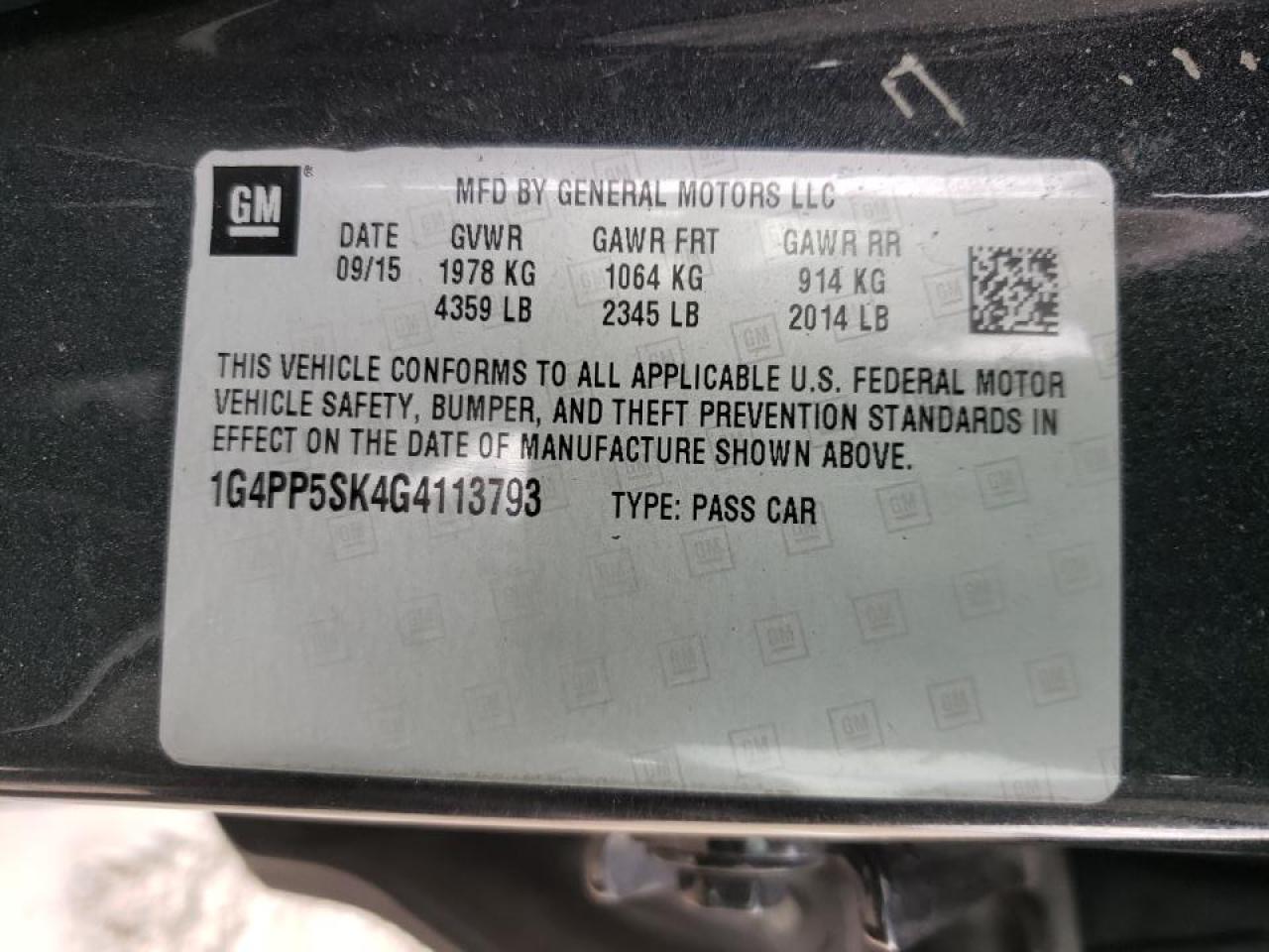 Photo 10 from auction – 2016 BUICK VERANO with VIN 1G4PP5SK4G4113793